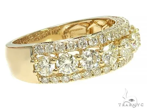 ANNA - CONSCIOUS DIAMONDS 14K Gold 3 Row Diamond Ring 66174 in Yellow Gold / 9.5 – Ring