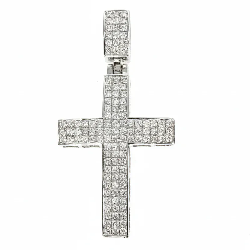 ANNA - CONSCIOUS DIAMONDS 14K Gold Diamond Cross Pendant 65953 in White Gold – Pendant
