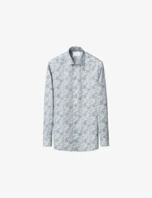 ETON Signature Twill Floral-Print Contemporary-Fit Cotton Shirt - 15.75