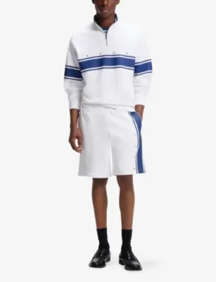 HUGO Side-Stripe Relaxed-Fit Cotton Shorts detail 2