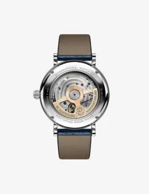 IWC Portofino Moon Phase Stainless-Steel And Leather Automatic Watch 37mm detail 3