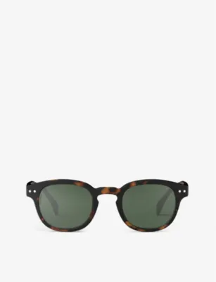 IZIPIZI #C square-framed polarised sunglasses - LIGHT TORTOISE in BLACK, additional product view 2
