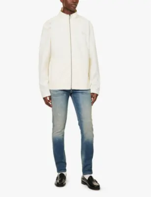 REPLAY Anbass Hyperflex whiskering straight-leg slim fit stretch-denim jeans - 29/32 in MEDIUM BLUE, additional product view 2