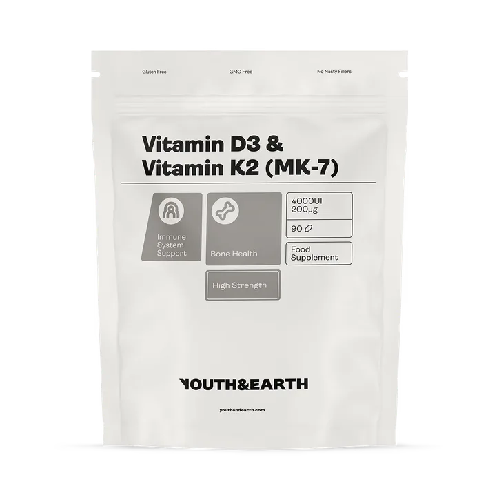 Youth and Earth Vitamin D3 4000IU + K2 200mcg