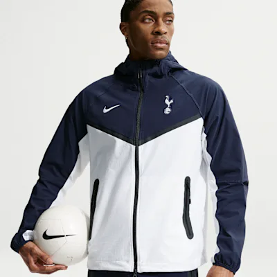 Nike Tottenham Hotspur Tech Windrunner Men's Nike Football Woven Full-Zip Jacket - White/Obsidian/White