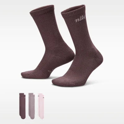 Nike Everyday Elevated Crew Socks (3 Pairs) - Multi-Colour in Multi-Colour – Nike men's and unisex