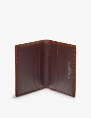 ASPINAL OF LONDON Double Fold leather card holder detail 2