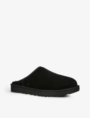 UGG Classic Slip-On suede and shearling slippers - EUR 43 / 9 UK MEN in BLACK, additional product view 3