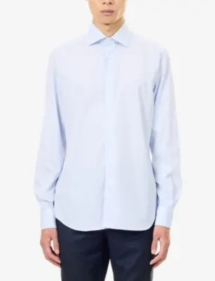 CORNELIANI Window Pane Check Cotton Shirt - 15.75 detail 3