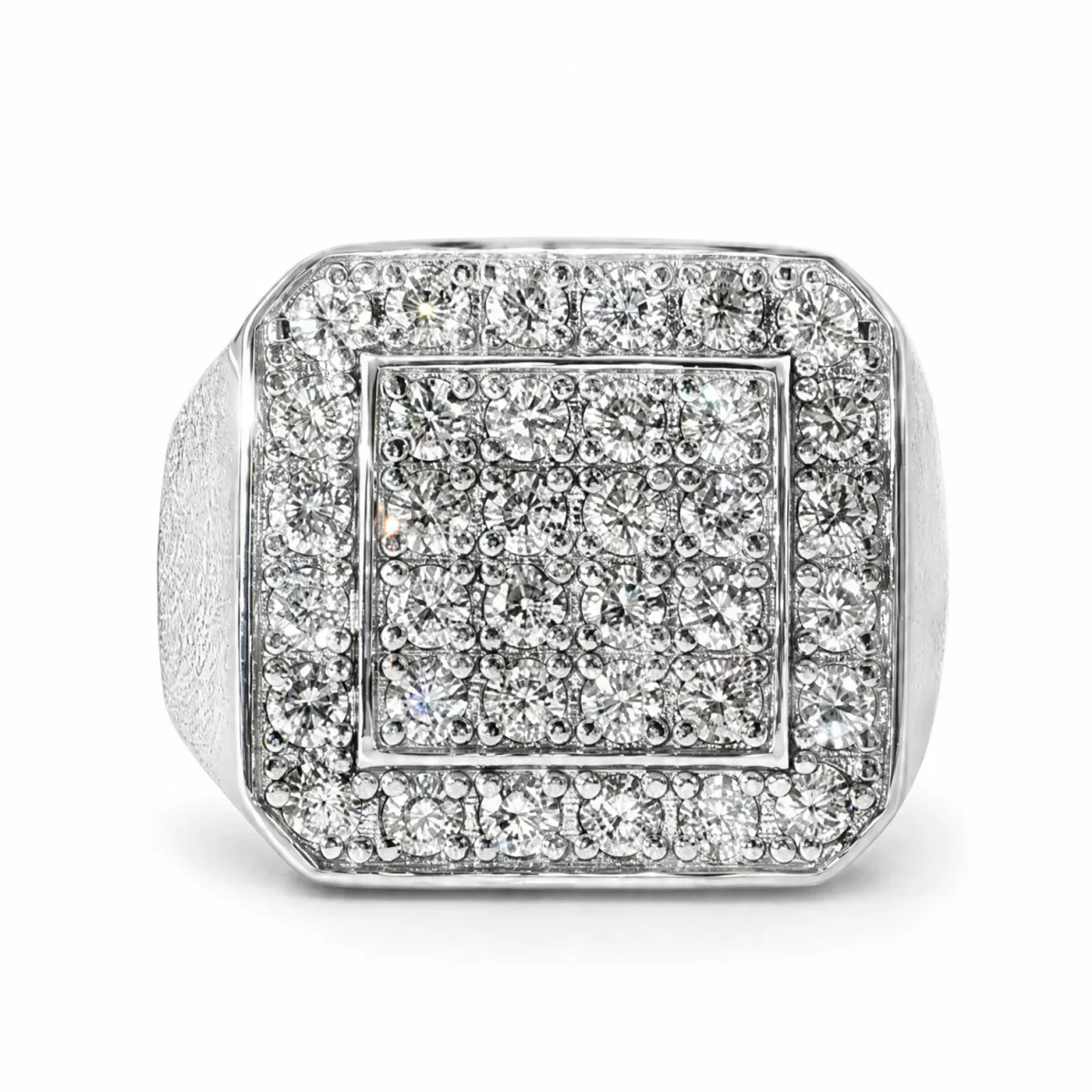 MARYAM - For Him SILVER For Him Heavy Silver Diamond Ring 25649 in 10 – Ring