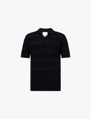 RAITH Frattina Crochet Cotton-Knit Polo Top