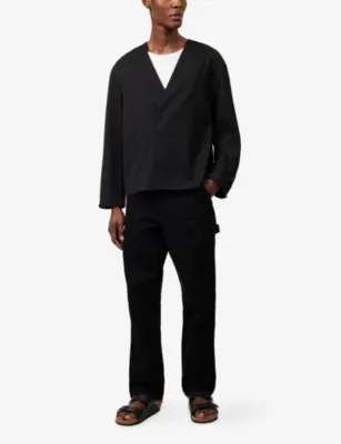 THE COUTURE CLUB V-Neck Boxy-Cut Woven Shirt detail 2
