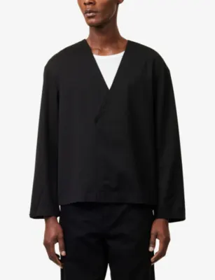THE COUTURE CLUB V-Neck Boxy-Cut Woven Shirt detail 3