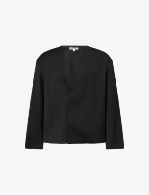 THE COUTURE CLUB V-Neck Boxy-Cut Woven Shirt
