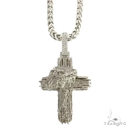 MARYAM - For Him SILVER .925 Silver Divine Visage Cross Pendant Collection 69806 in 18 Inches – Pendant Set
