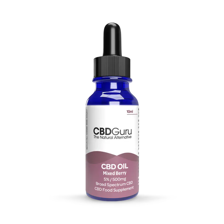 CBD GURU CBD Oil Drops 500mg 10ml - Mixed Berry Flavour Broad Spectrum CBD 5%