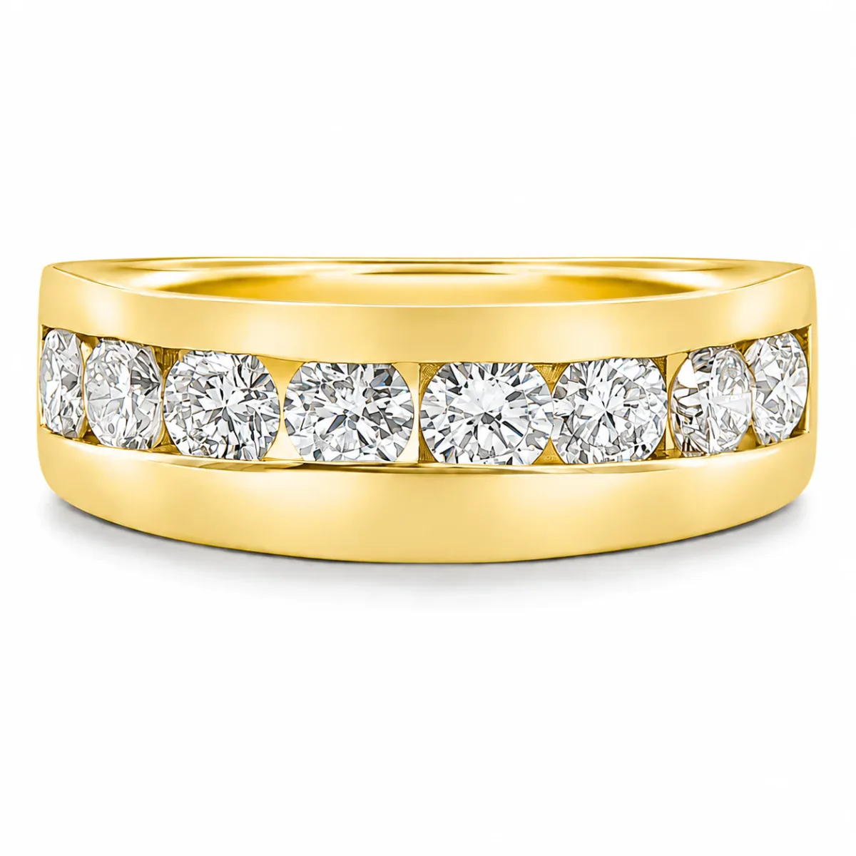 RINA - For Him CUSTOM 14K Gold Channel Diamond Ring 67801 in Yellow Gold / 8 – Ring