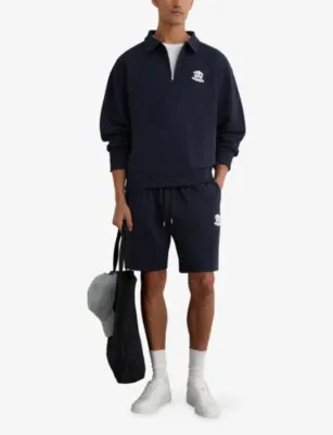 REISS Avi Half-Zip Cotton-Jersey Sweatshirt detail 2