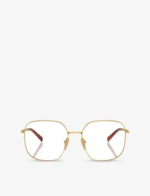 PRADA PR A59V Square-Frame Metal Optical Glasses