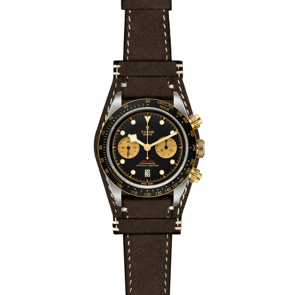 Tudor Black Bay Chrono S&G 41mm Steel Case Brown Leather Strap detail 2