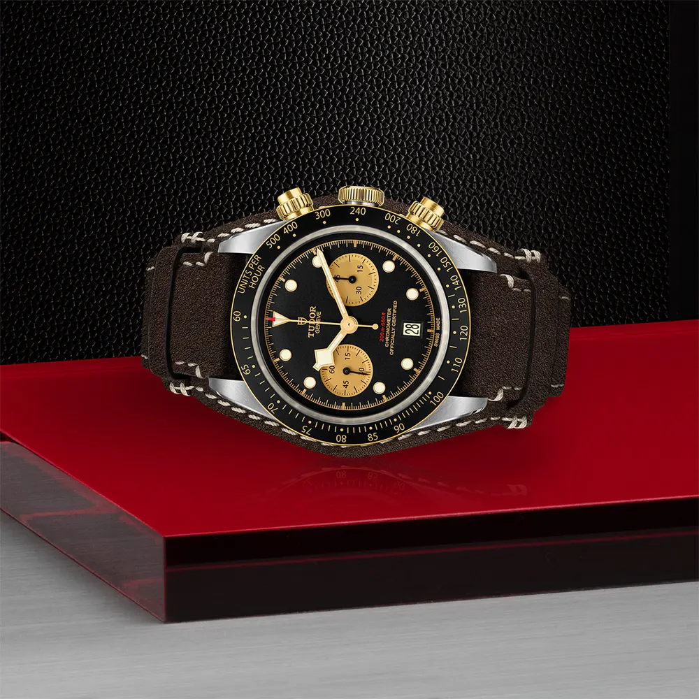 Tudor Black Bay Chrono S&G 41mm Steel Case Brown Leather Strap detail 3