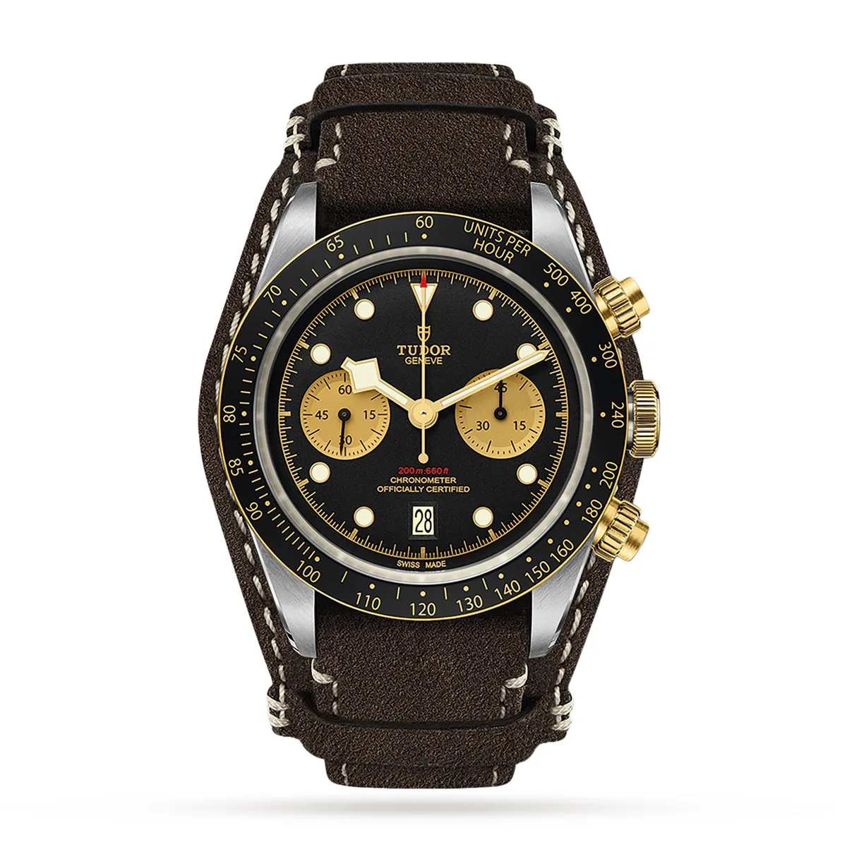 Tudor Black Bay Chrono S&G 41mm Steel Case Brown Leather Strap