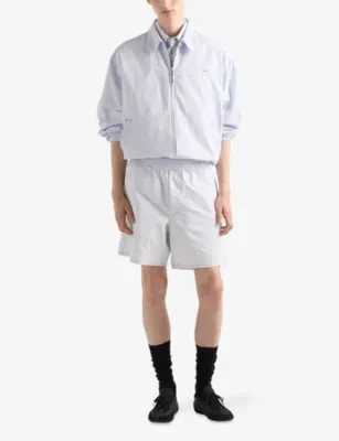 PRADA Mid-Rise Chambray Cotton Bermuda Shorts detail 2