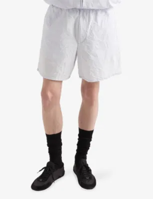 PRADA Mid-Rise Chambray Cotton Bermuda Shorts detail 3