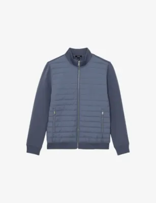 REISS Freddie Funnel-Neck Cotton-Blend Jacket