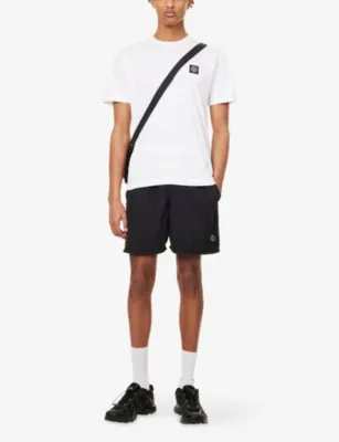 STONE ISLAND Compass-Patch Nylon Swim Shorts in BLACK, additional product view 2