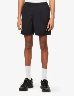 STONE ISLAND Compass-Patch Nylon Swim Shorts in BLACK, additional product view 3