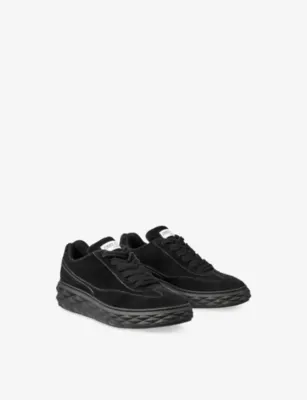 JIMMY CHOO Diamond Maxi Retro M Velvet and Suede Trainers - EUR 44 / 10 UK MEN in V BLACK, additional product view 3