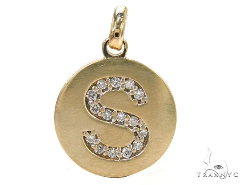 RINA - SUNNY 2 14k Yellow Gold Prong Diamond Initial S Pendant-39984 in Rose Gold – Pendant