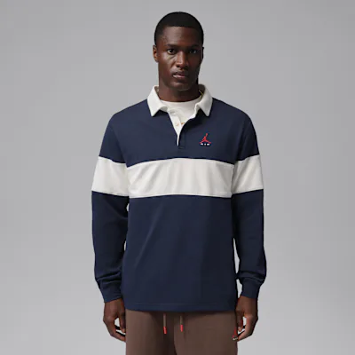 Jordan Brooklyn Men's Long-Sleeve Polo - College Navy/Sail/Sail/University Red