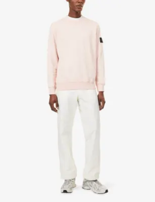 STONE ISLAND Crewneck Logo-Patch Cotton Sweatshirt detail 2