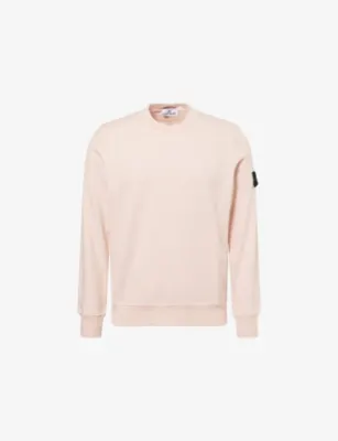 STONE ISLAND Crewneck Logo-Patch Cotton Sweatshirt