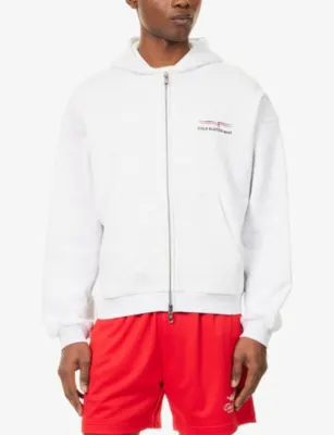 COLE BUXTON Sport Zipped Cotton-Jersey Hoody detail 3