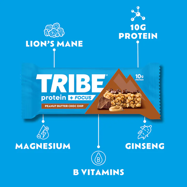 Tribe Protein & Focus Peanut Butter Choc Chip Protein Bar 60g detail 2