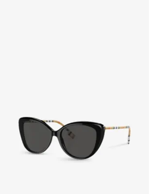 BURBERRY BE4407 cat-eye check acetate sunglasses detail 2
