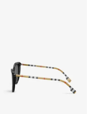 BURBERRY BE4407 cat-eye check acetate sunglasses detail 3