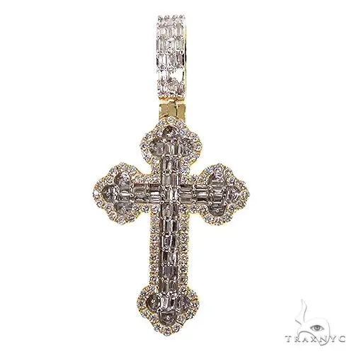 ANNA - A&R CREATIONS Baguette Diamond Cross 68617 in Rose Gold – Pendant