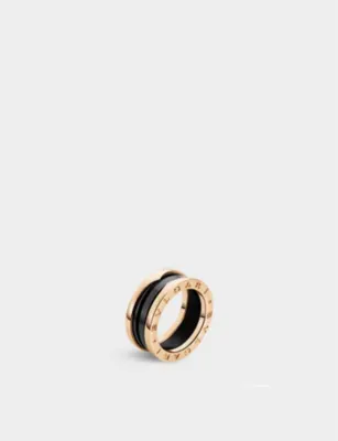 BVLGARI B.zero1 18ct rose-gold and ceramic ring - 56mm detail 2