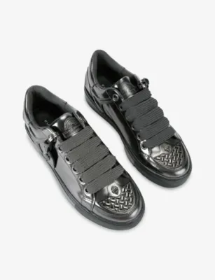 KURT GEIGER LONDON Southbank Tag Leather Trainers - EUR 46 / 12 UK MEN in GREY, additional product view 2
