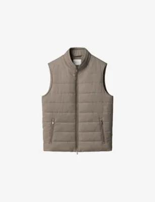 ETON Flannel Zip Wool Vest - Navy blue - XXXXXL