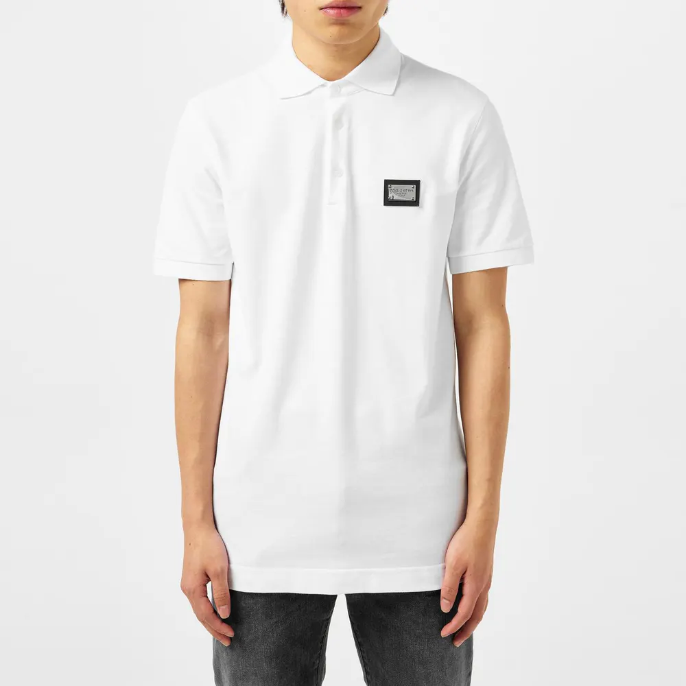 Dolce and Gabbana Men's Plain Piqué Cotton Polo Shirt