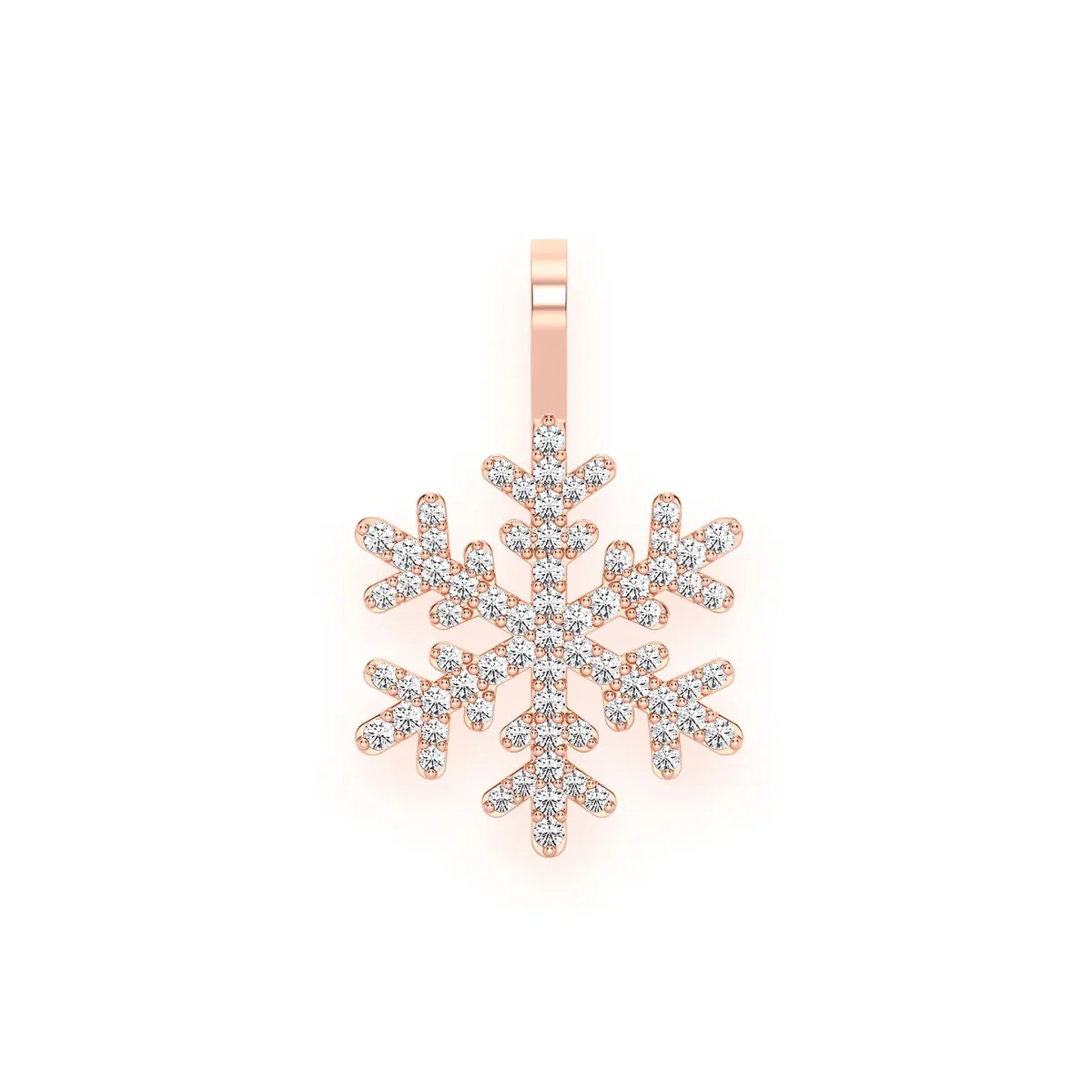 For Him Snowflake Diamond Pendant in Rose Gold / Natural Diamond – Pendant