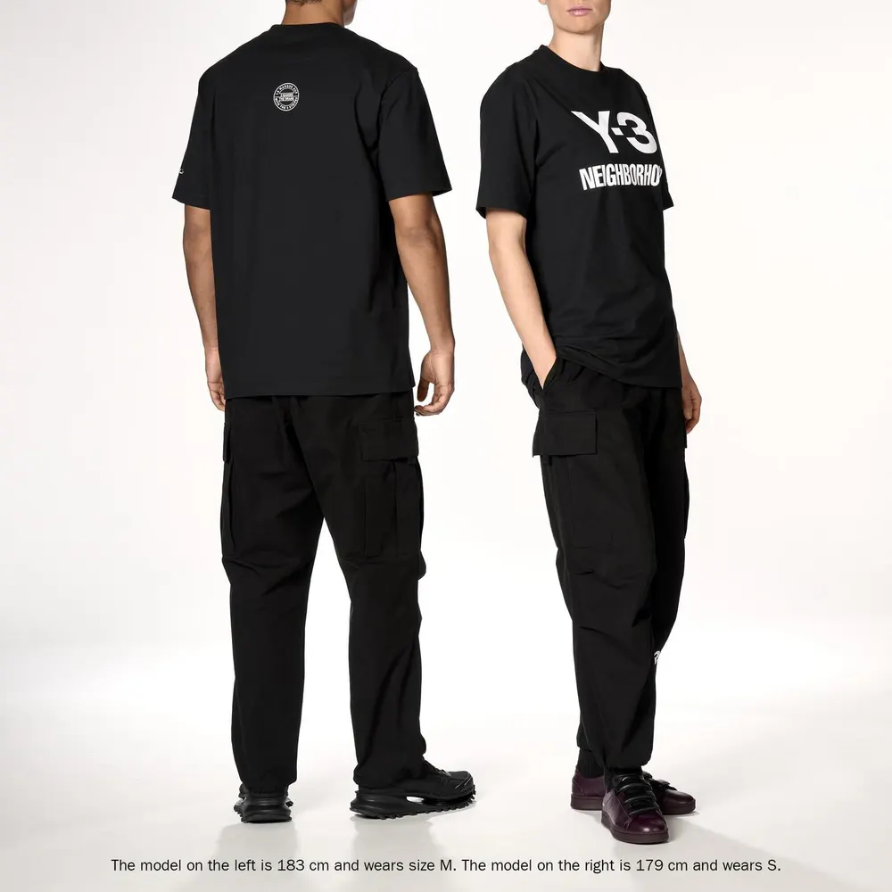 Y3 x Neighborhood Logo T-Shirt in Black, additional product view 3