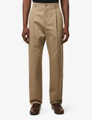 VALENTINO GARAVANI Straight-Leg Single-Pleat Cotton Chinos detail 3