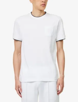 LACOSTE Tennis Heritage Patch-Pocket Cotton-Blend T-Shirt detail 3