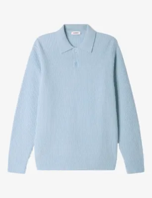 SANDRO Ribbed Long-Sleeve Wool Jumper - Brown / orange